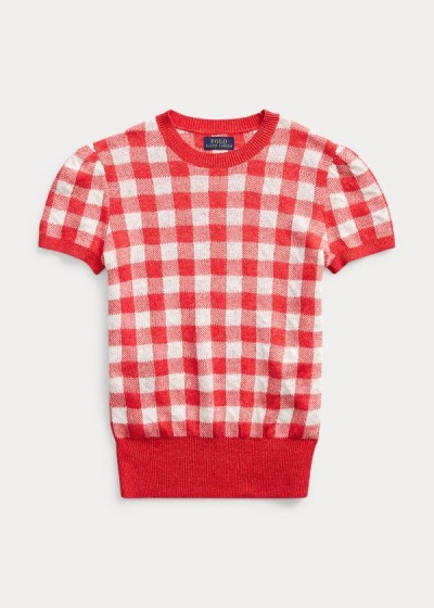 Suéter Polo Ralph Lauren Gingham Short-Sleeve Mulher 40796-KAZE